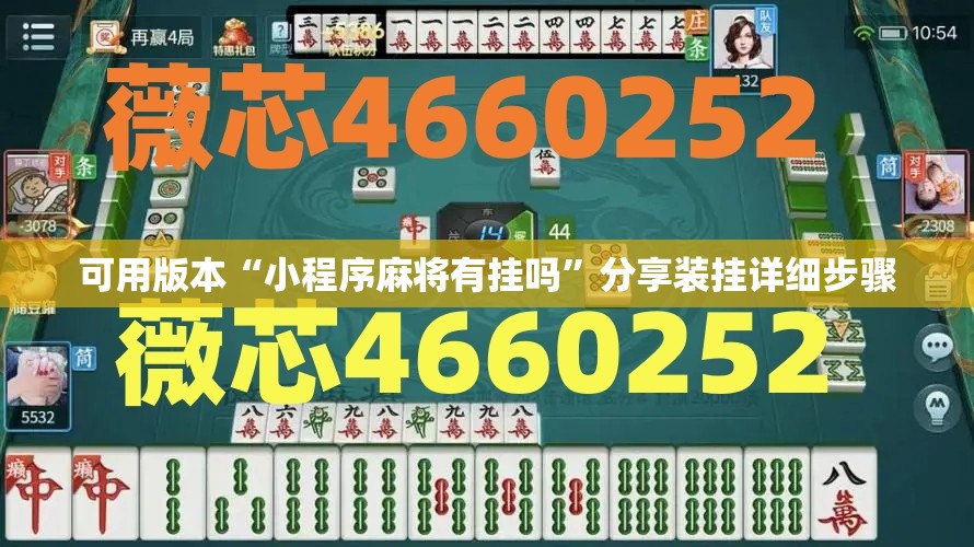 可用版本“小程序麻将有挂吗”分享装挂详细步骤