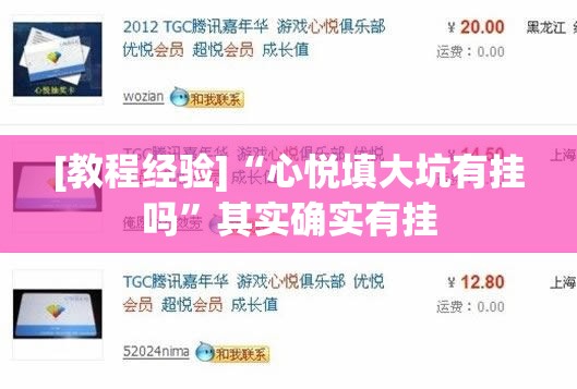[教程经验]“心悦填大坑有挂吗	”其实确实有挂