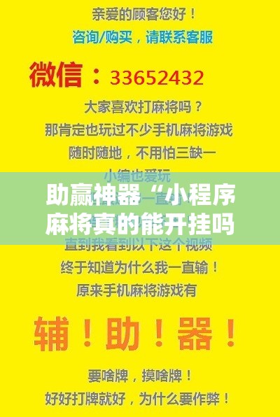 助赢神器“小程序麻将真的能开挂吗”分享装挂详细步骤