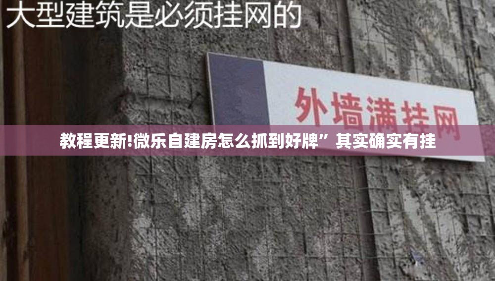 教程更新!微乐自建房怎么抓到好牌”其实确实有挂