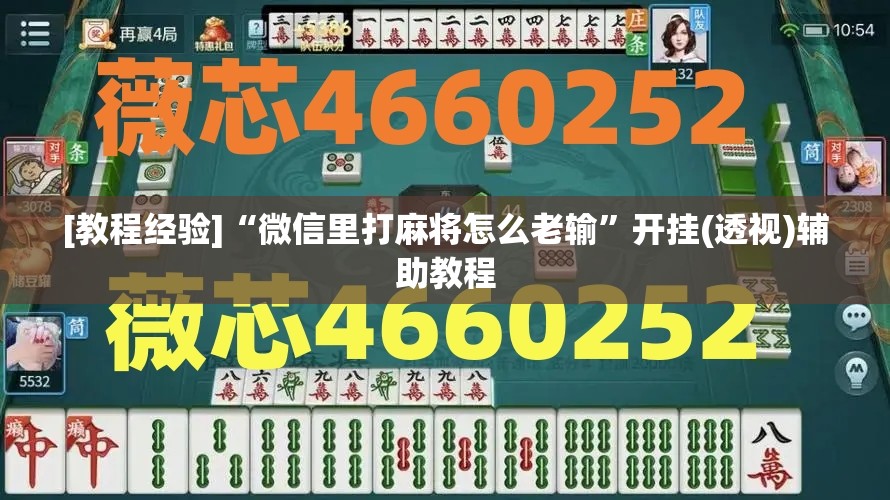 [教程经验]“微信里打麻将怎么老输”开挂(透视)辅助教程