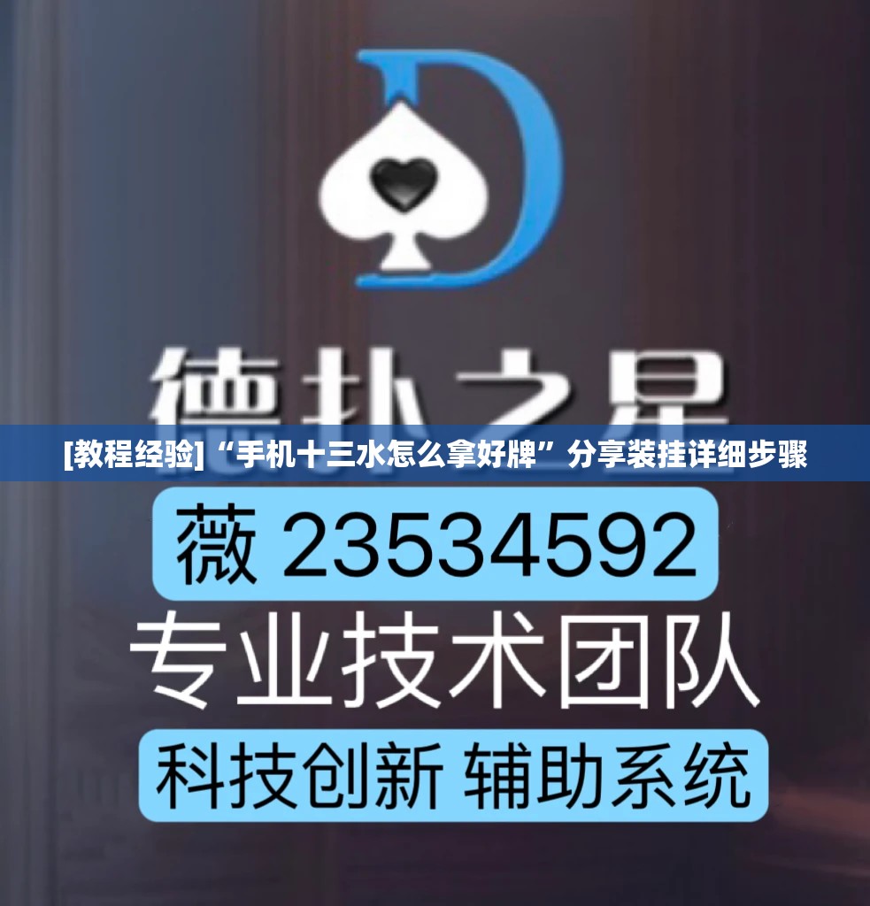 [教程经验]“手机十三水怎么拿好牌	”分享装挂详细步骤
