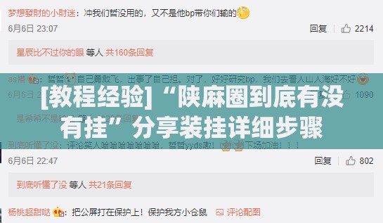 [教程经验]“陕麻圈到底有没有挂	”分享装挂详细步骤