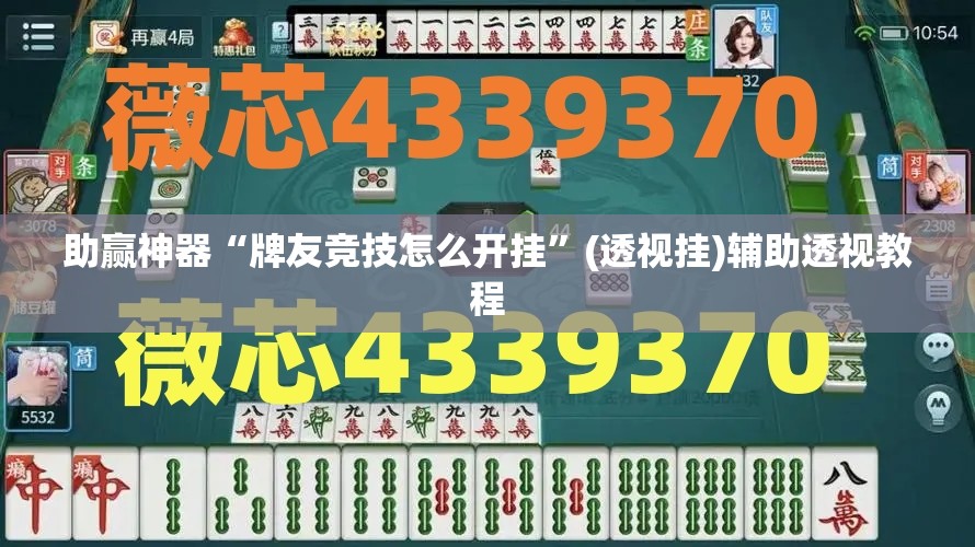 助赢神器“牌友竞技怎么开挂”(透视挂)辅助透视教程