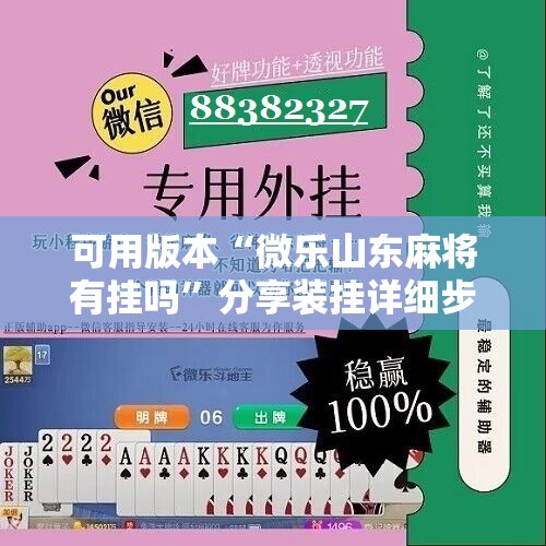 可用版本“微乐山东麻将有挂吗”分享装挂详细步骤