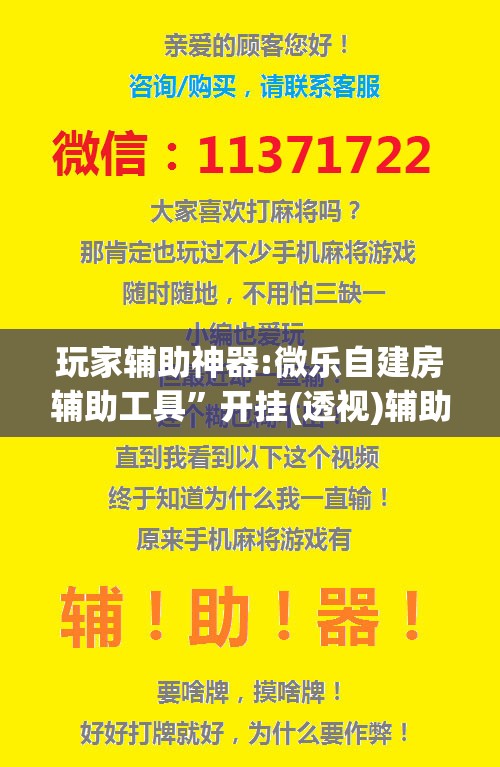 玩家辅助神器:微乐自建房辅助工具”开挂(透视)辅助神器