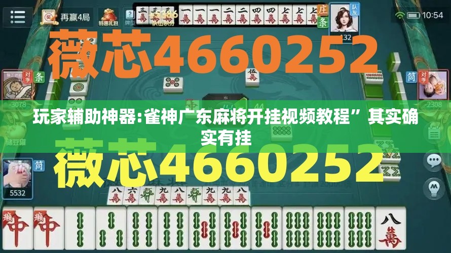 玩家辅助神器:雀神广东麻将开挂视频教程”其实确实有挂