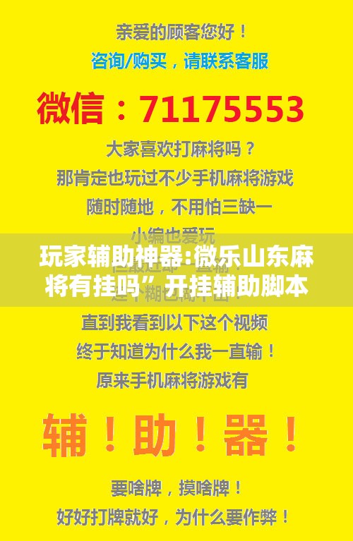 玩家辅助神器:微乐山东麻将有挂吗”开挂辅助脚本+详细开挂安装教程