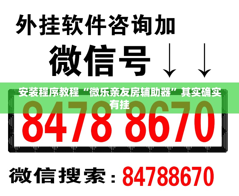 安装程序教程“微乐亲友房辅助器”其实确实有挂