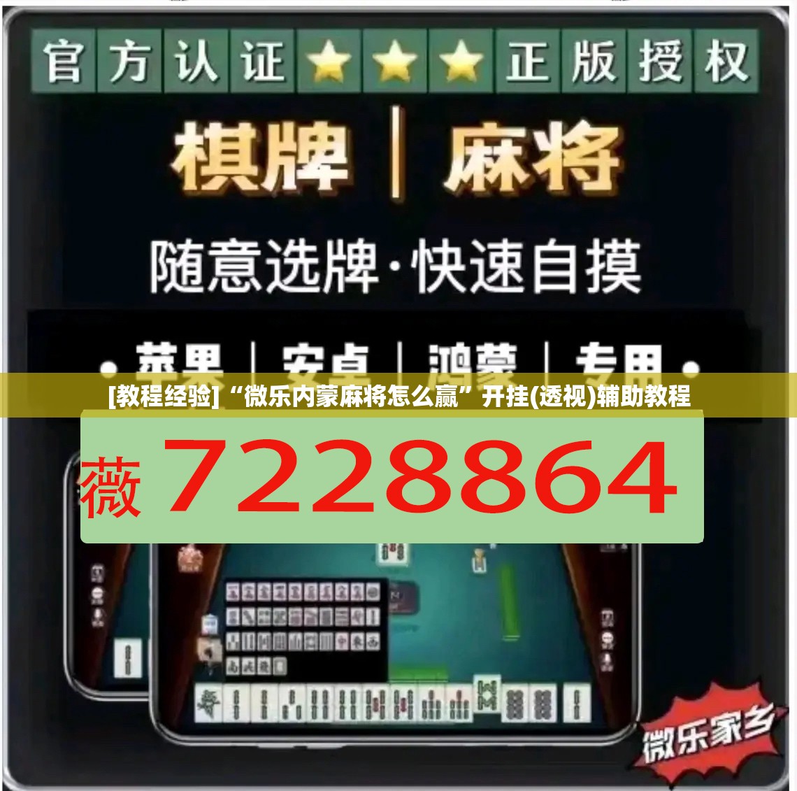 [教程经验]“微乐内蒙麻将怎么赢”开挂(透视)辅助教程