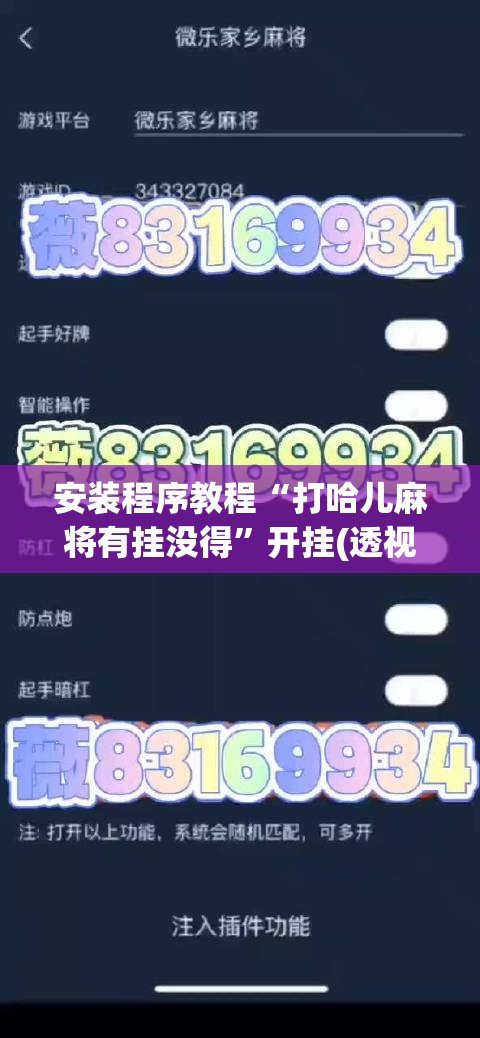 安装程序教程“打哈儿麻将有挂没得”开挂(透视)辅助教程