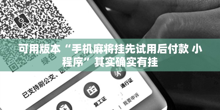可用版本“手机麻将挂先试用后付款 小程序”其实确实有挂