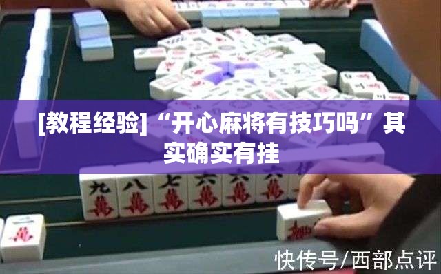 [教程经验]“开心麻将有技巧吗”其实确实有挂