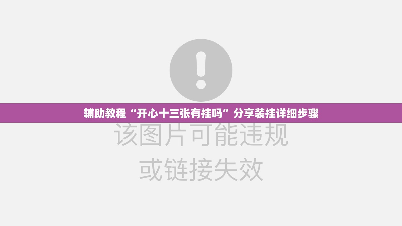 辅助教程“开心十三张有挂吗	”分享装挂详细步骤
