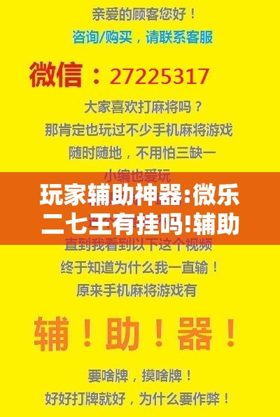 玩家辅助神器:微乐二七王有挂吗!辅助神器插件下载