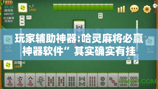 玩家辅助神器:哈灵麻将必赢神器软件”其实确实有挂