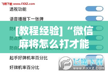 [教程经验]“微信麻将怎么打才能赢”(透视挂)辅助透视教程