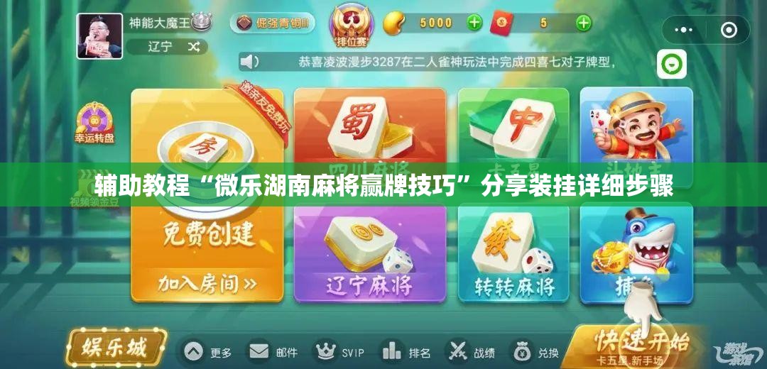 辅助教程“微乐湖南麻将赢牌技巧”分享装挂详细步骤