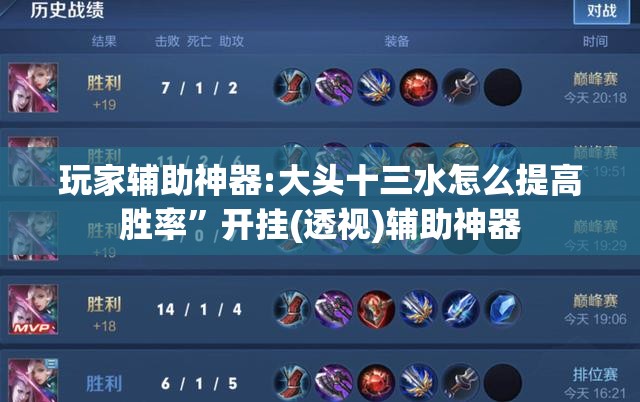 玩家辅助神器:大头十三水怎么提高胜率”开挂(透视)辅助神器