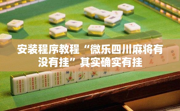 安装程序教程“微乐四川麻将有没有挂	”其实确实有挂