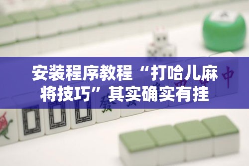 安装程序教程“打哈儿麻将技巧”其实确实有挂