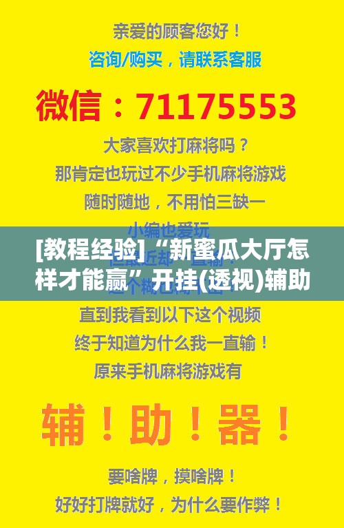 [教程经验]“新蜜瓜大厅怎样才能赢	”开挂(透视)辅助教程