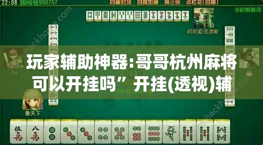 玩家辅助神器:哥哥杭州麻将可以开挂吗”开挂(透视)辅助神器