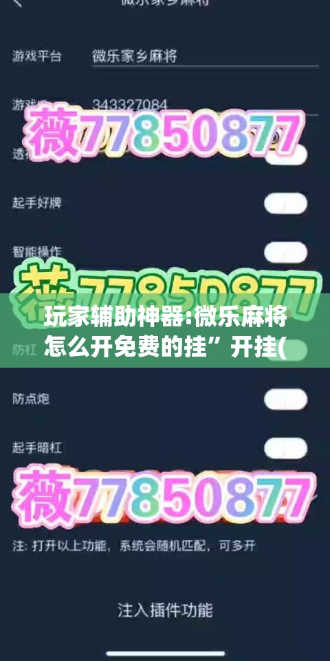 玩家辅助神器:微乐麻将怎么开免费的挂”开挂(透视)辅助教程