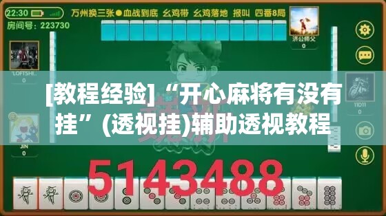 [教程经验]“开心麻将有没有挂	”(透视挂)辅助透视教程