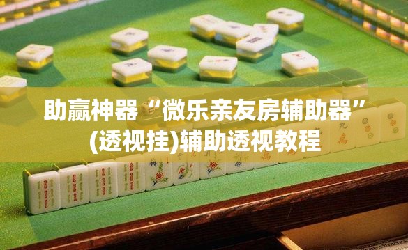 助赢神器“微乐亲友房辅助器”(透视挂)辅助透视教程