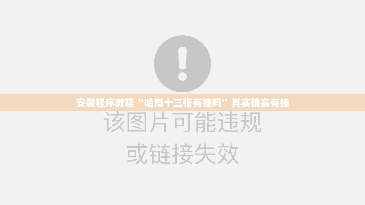 安装程序教程“哈局十三张有挂吗”其实确实有挂
