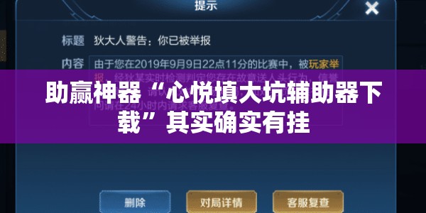 助赢神器“心悦填大坑辅助器下载	”其实确实有挂