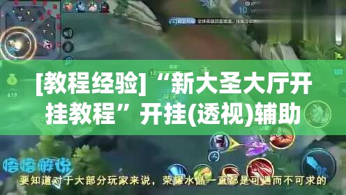 [教程经验]“新大圣大厅开挂教程	”开挂(透视)辅助教程