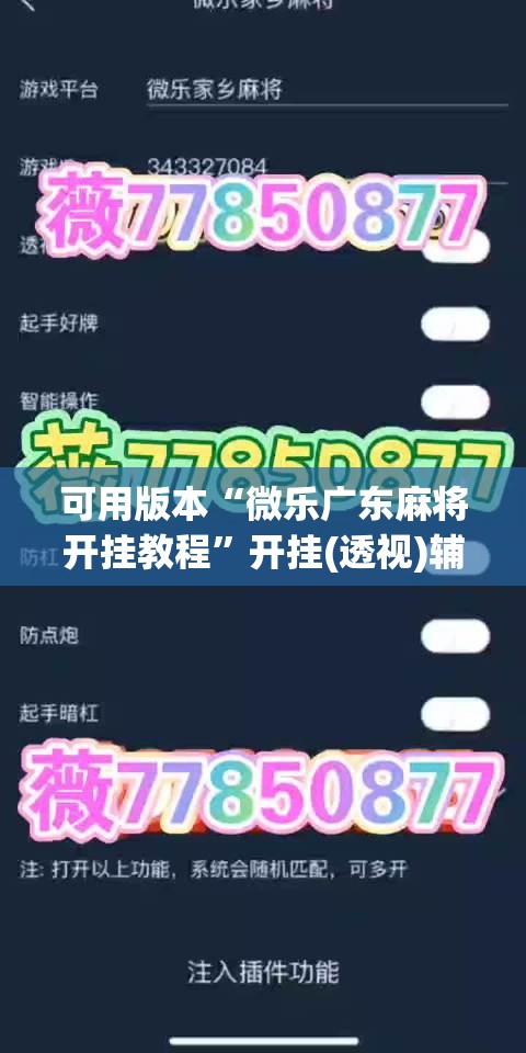 可用版本“微乐广东麻将开挂教程	”开挂(透视)辅助神器