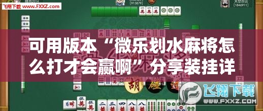 可用版本“微乐划水麻将怎么打才会赢啊”分享装挂详细步骤