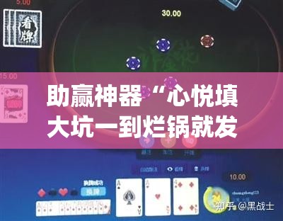 助赢神器“心悦填大坑一到烂锅就发小牌	”开挂(透视)辅助教程