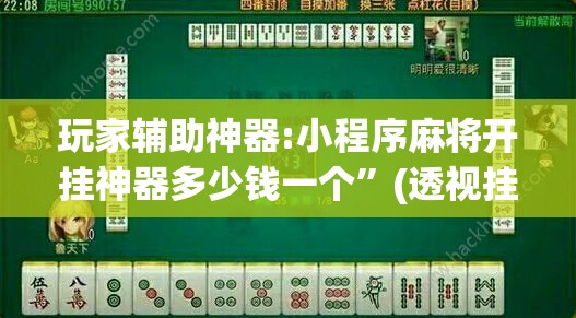 玩家辅助神器:小程序麻将开挂神器多少钱一个”(透视挂)辅助透视教程