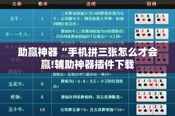 助赢神器“手机拼三张怎么才会赢!辅助神器插件下载