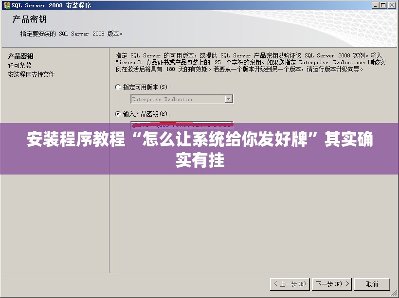 安装程序教程“怎么让系统给你发好牌”其实确实有挂