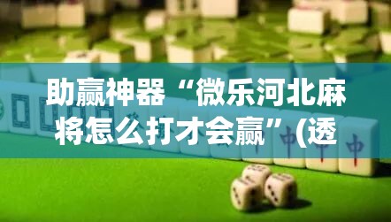 助赢神器“微乐河北麻将怎么打才会赢	”(透视挂)辅助透视教程