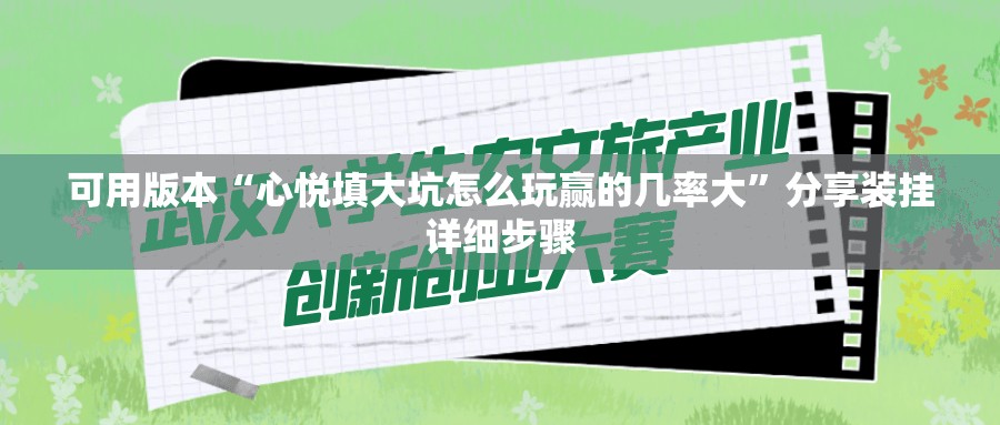 可用版本“心悦填大坑怎么玩赢的几率大”分享装挂详细步骤