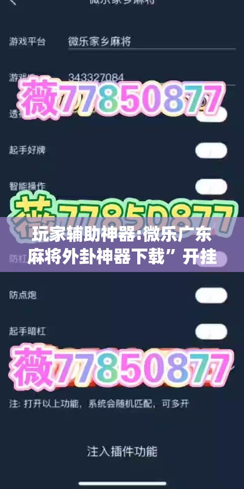 玩家辅助神器:微乐广东麻将外卦神器下载	”开挂(透视)辅助神器