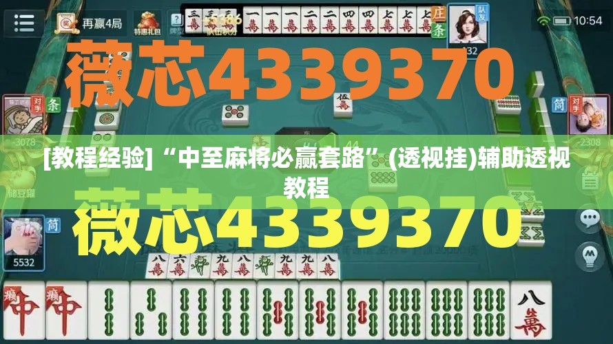 [教程经验]“中至麻将必赢套路”(透视挂)辅助透视教程