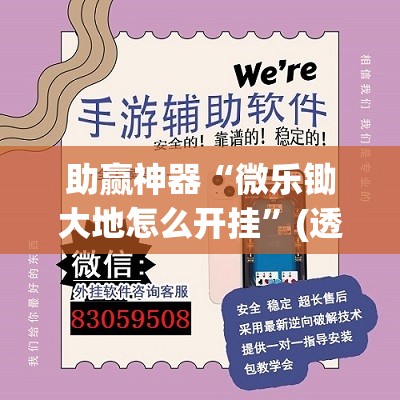 助赢神器“微乐锄大地怎么开挂	”(透视挂)辅助透视教程