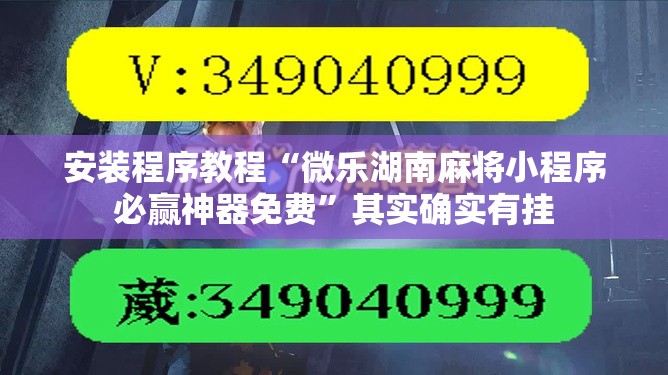安装程序教程“微乐湖南麻将小程序必赢神器免费”其实确实有挂