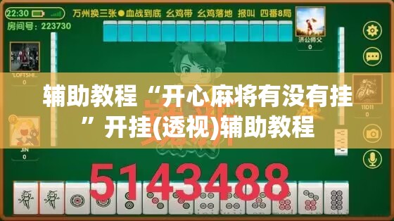 辅助教程“开心麻将有没有挂”开挂(透视)辅助教程