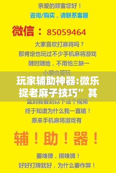 玩家辅助神器:微乐捉老麻子技巧	”其实确实有挂