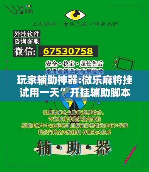 玩家辅助神器:微乐麻将挂试用一天”开挂辅助脚本+详细开挂安装教程