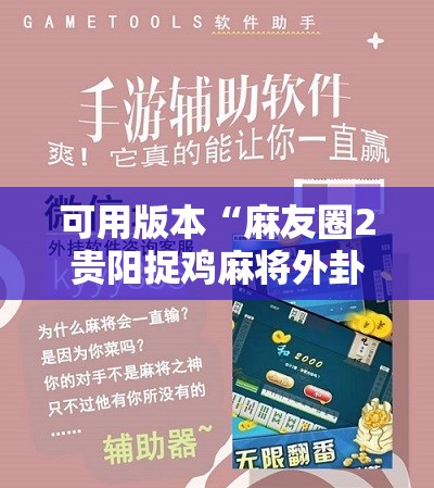 可用版本“麻友圈2贵阳捉鸡麻将外卦神器下载安装”开挂辅助脚本+详细开挂安装教程