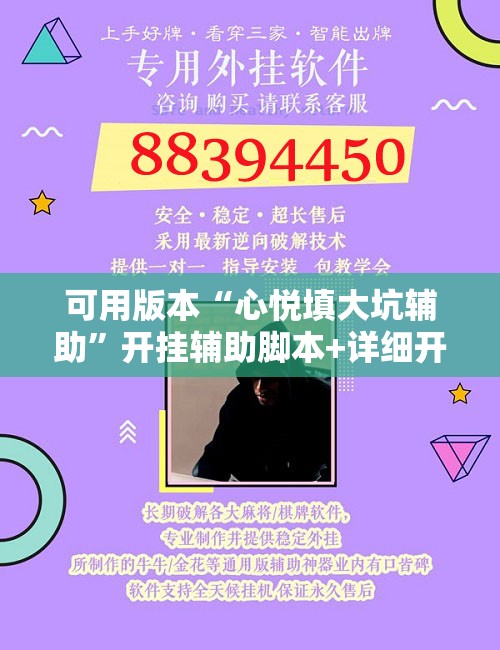 可用版本“心悦填大坑辅助	”开挂辅助脚本+详细开挂安装教程